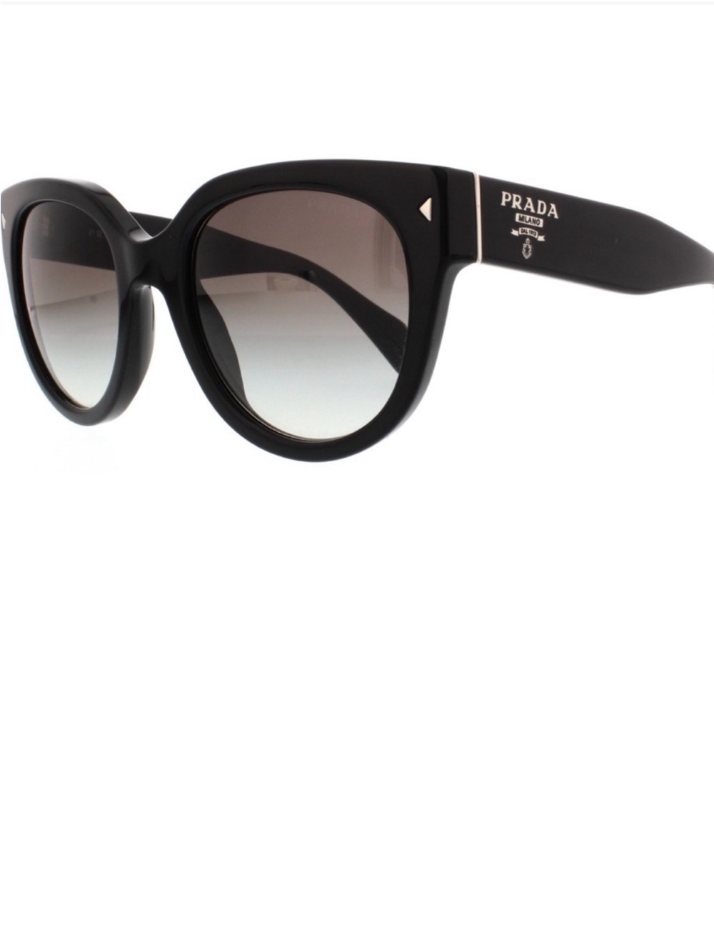 Prada SPR 170 Black Cat-Eye Sunglasses 54-22 1AB-0A7 Gradient Lenses